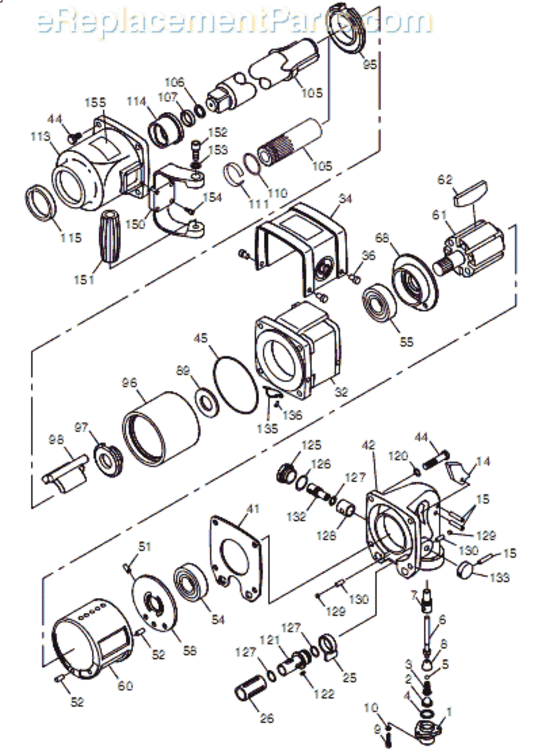 Page A Diagram and Parts List for CP897-6 T025368 Chicago Pneumatic Wrench